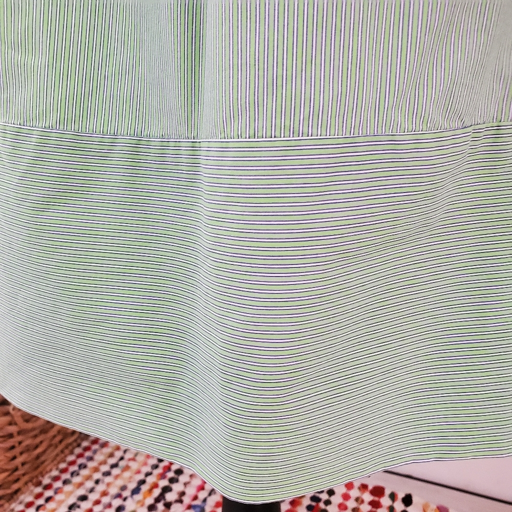 Zara Basic Green Pin Striped Strapless Dress - image 6